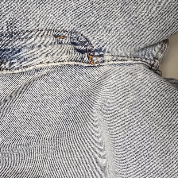 90s Baggy Knee Length Denim Cut Off Shorts - Picture 6 of 6